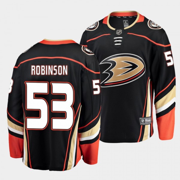 Buddy Robinson Anaheim Ducks 2021 Home Black Playe...