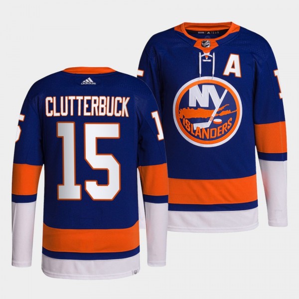 New York Islanders 2022 Home Cal Clutterbuck #15 Royal Jersey Primegreen Authentic Pro