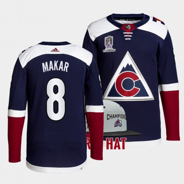 Cale Makar Colorado Avalanche 2022 Stanley Cup Champions Navy 8 Jersey Primegreen