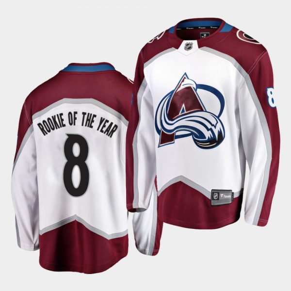 Cale Makar #8 Avalanche Rookie of the Year 2020 Wh...
