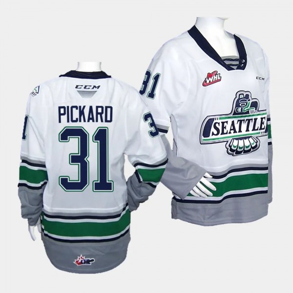 Calvin Pickard Seattle Thunderbirds #31 2023 WHL Championship White Jersey Replica