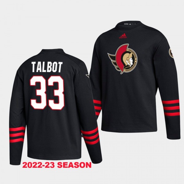 Ottawa Senators Cam Talbot Vintage Hockey #33 Blac...