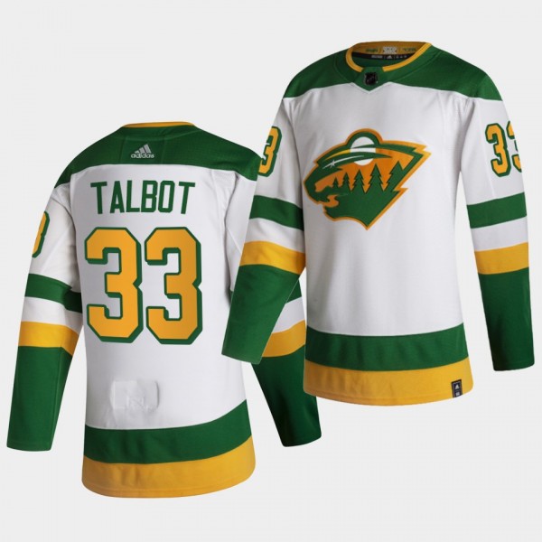 Minnesota Wild 2021 Reverse Retro Cam Talbot White Authentic Jersey
