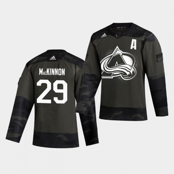 Nathan MacKinnon #29 Avalanche 2019 Veterans Day Authentic Jersey Men's