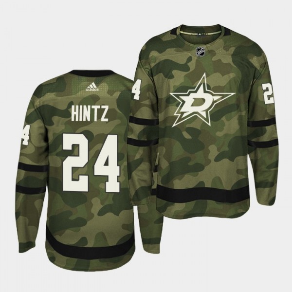 Roope Hintz #24 Stars Armed Special Forces Authent...