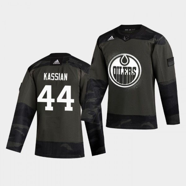 Zack Kassian #44 Oilers 2019 Veterans Day Authenti...