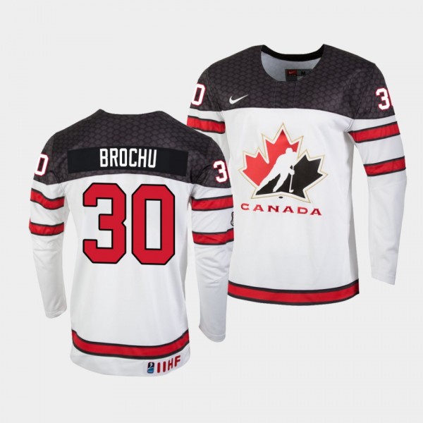 Brett Brochu Canada Hockey 2022 IIHF World Junior Championship Home Jersey White