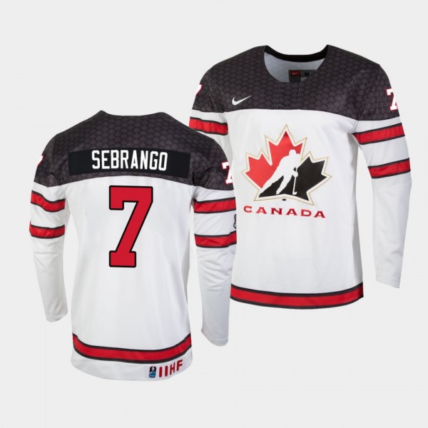 Donovan Sebrango Canada Hockey 2022 IIHF World Junior Championship Home Jersey White