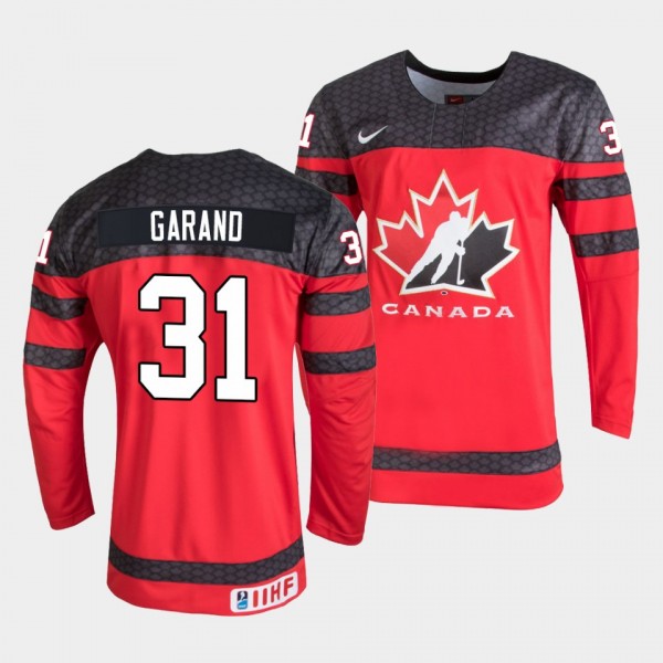 Canada Hockey #31 Dylan Garand 2022 IIHF World Junior Championship Red Jersey Away