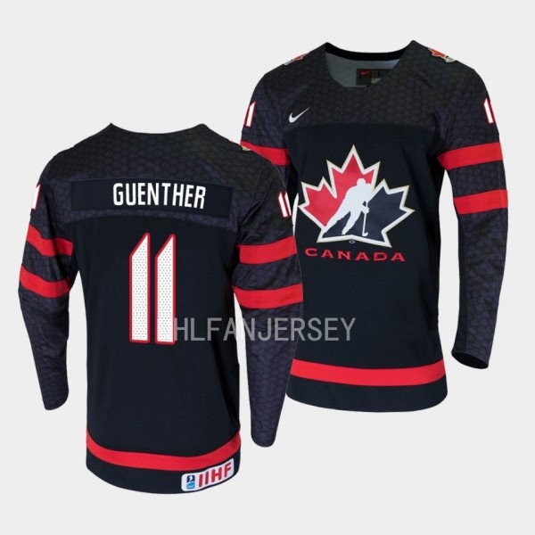 Dylan Guenther 2023 IIHF World Junior Champions Canada #11 Black Jersey Men