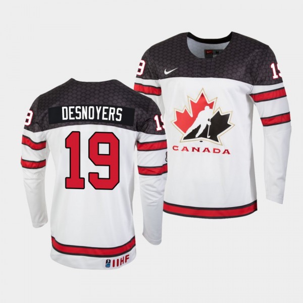 Elliot Desnoyers Canada Hockey 2022 IIHF World Junior Championship Home Jersey White