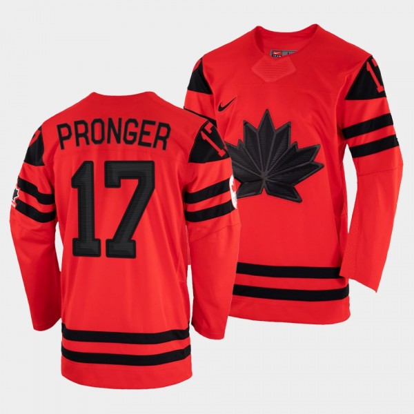 Canada Hockey 17 Chris Pronger Jersey Red 2002 Win...
