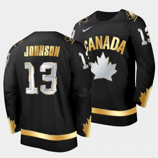 Canada Hockey #13 Kent Johnson Golden Edition Blac...