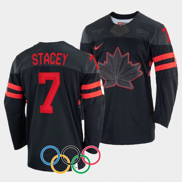 Canada Hockey 2022 Winter Olympics Laura Stacey #7 Black Jersey