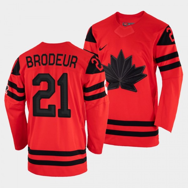 Canada Hockey 21 Martin Brodeur Jersey Red 2002 Wi...