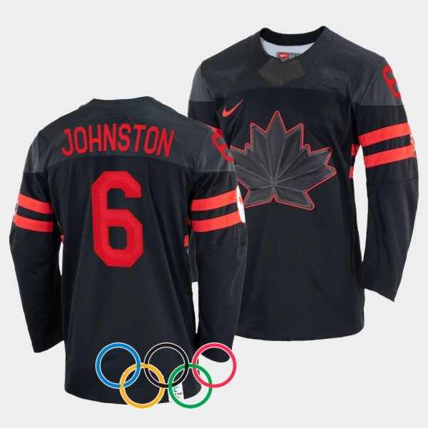 Canada Hockey 2022 Winter Olympics Rebecca Johnston #6 Black Jersey