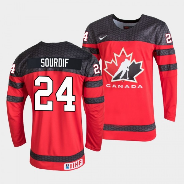 Canada Hockey #24 Justin Sourdif 2022 IIHF World J...