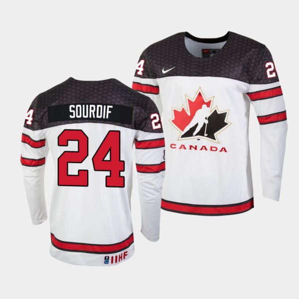 Justin Sourdif Canada Hockey 2022 IIHF World Junior Championship Home Jersey White