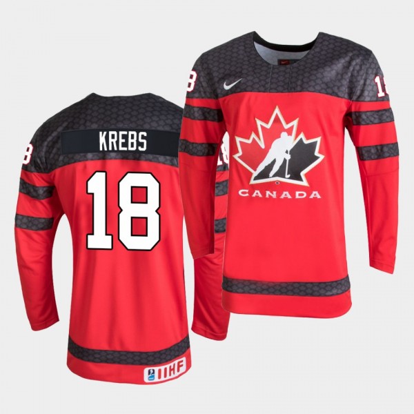 Peyton Krebs Canada 2021 IIHF World Junior Championship Jersey Away Red