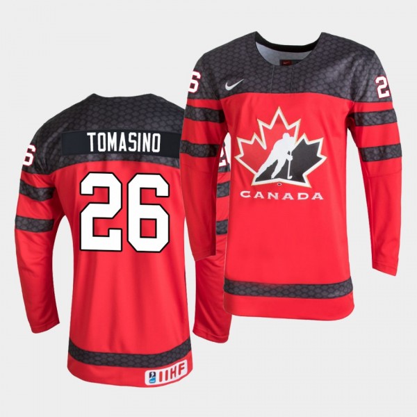 Philip Tomasino Canada 2021 IIHF World Junior Championship Jersey Away Red