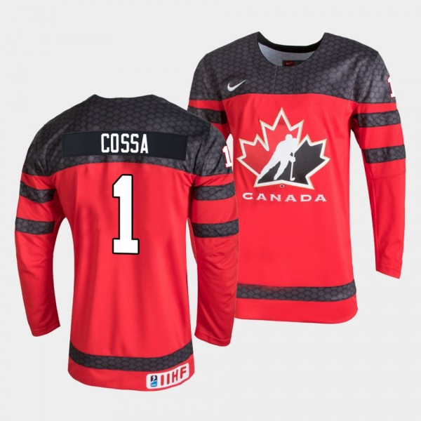 Canada Hockey #1 Sebastian Cossa 2022 IIHF World J...