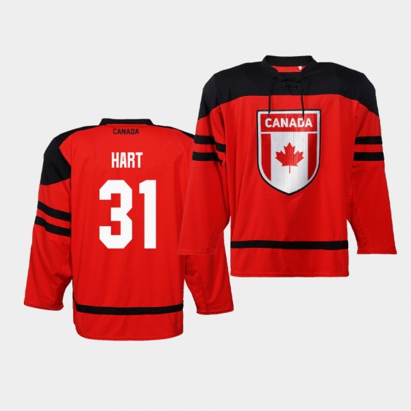 Carter Hart Canada Team 2019 IIHF World Championship Red Jersey