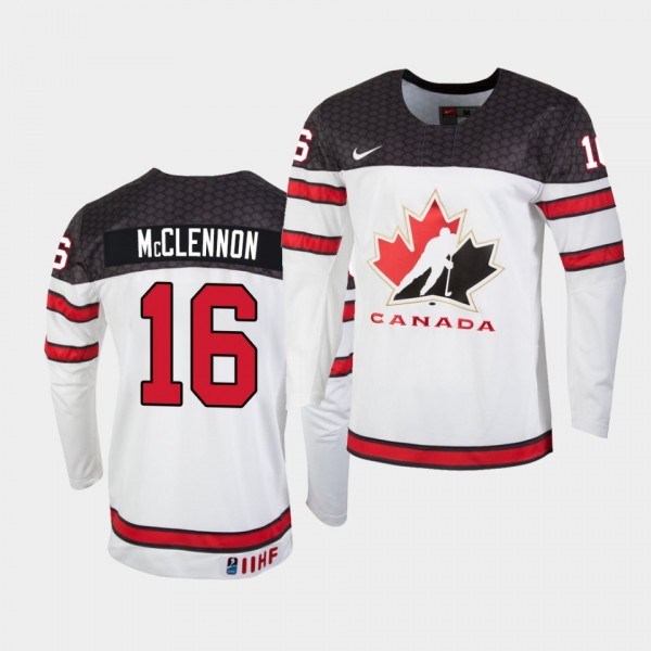 Connor McClennon Canada Team 2019 Hlinka Gretzky Cup White Jersey
