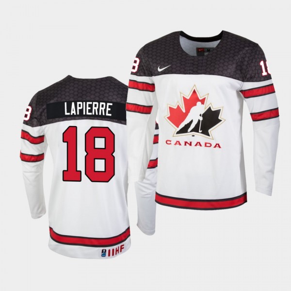 Hendrix Lapierre Canada Team 2019 Hlinka Gretzky Cup White Jersey