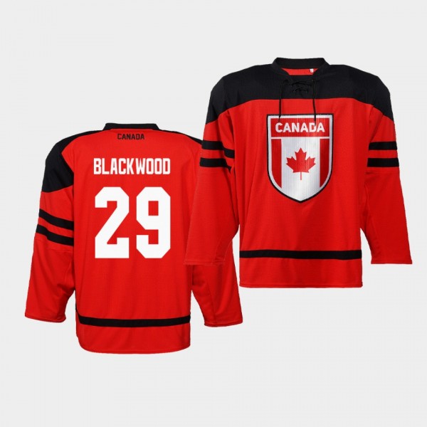 Mackenzie Blackwood Canada Team 2019 IIHF World Championship Red Jersey