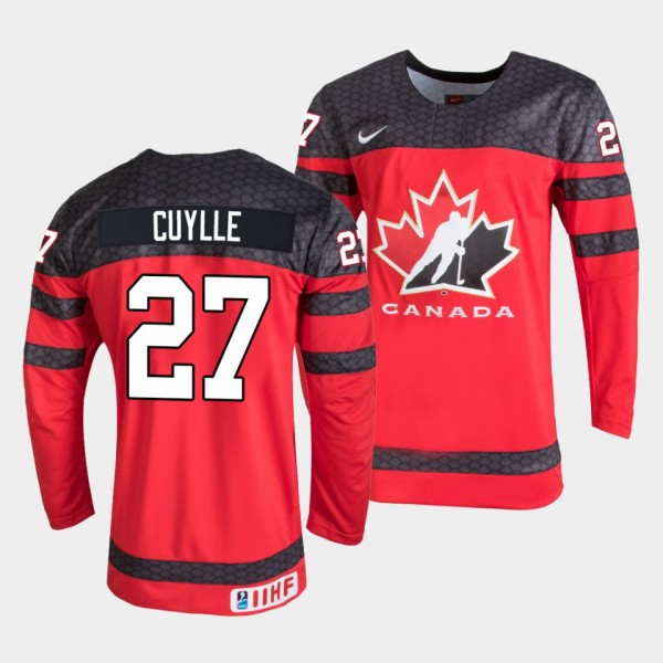 Canada Hockey #27 Will Cuylle 2022 IIHF World Junior Championship Red Jersey Away