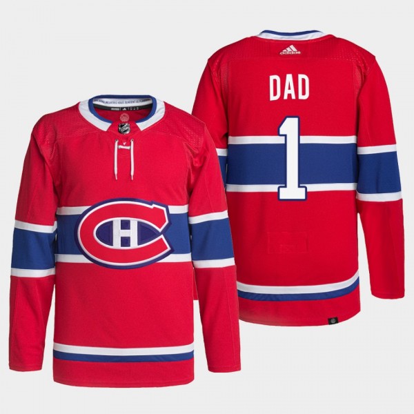 Top Dad Montreal Canadiens Red Jersey 2022 Fathers...