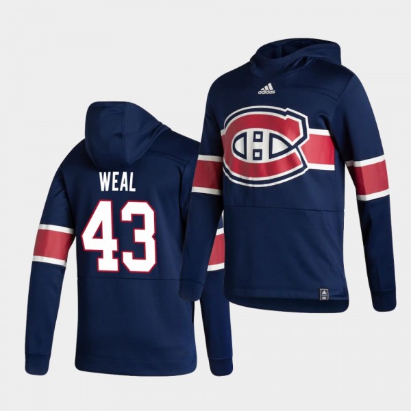 Montreal Canadiens Jordan Weal 2021 Reverse Retro Navy Authentic Pullover Special Edition Hoodie