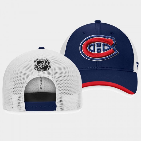 Montreal Canadiens Authentic Pro Navy Locker Room Trucker Snapback Hat