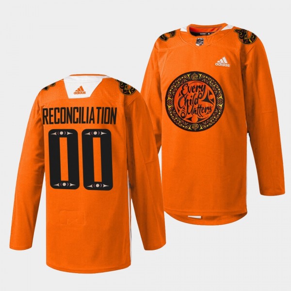 Vancouver Canucks 2022 National Day for Truth and Reconciliation #00 Orange Jersey Warmup