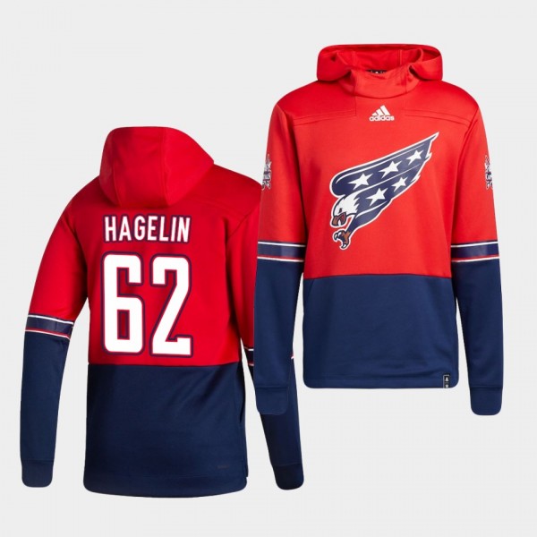 Washington Capitals Carl Hagelin 2021 Reverse Retro Red Authentic Pullover Special Edition Hoodie