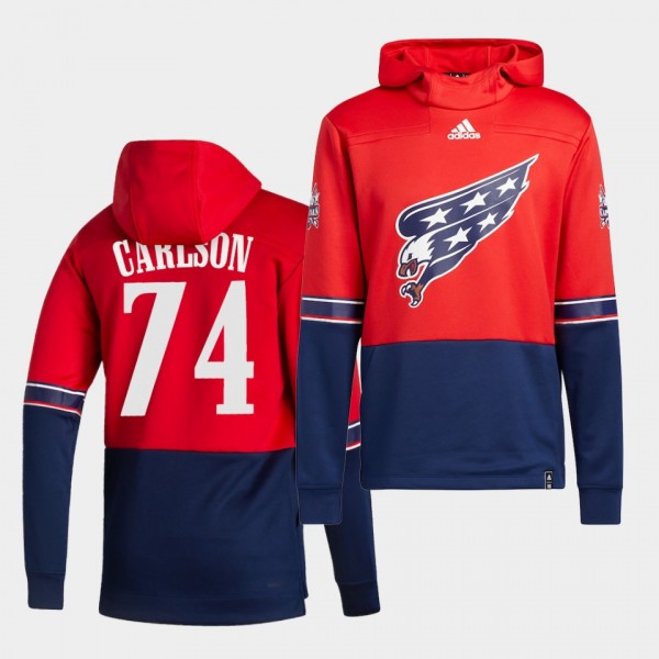 Washington Capitals John Carlson 2021 Reverse Retro Red Special Edition Pullover Hoodie
