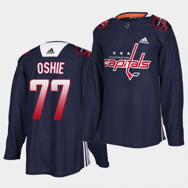 T.J. Oshie Capitals 2021 Black History Night navy Practice jersey End Racism Patch