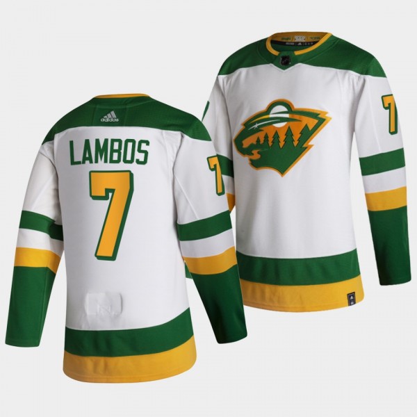 Carson Lambos Minnesota Wild 2021 NHL Draft Jersey 2021 Reverse Retro White