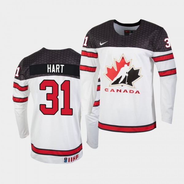 Carter Hart IIHF World Championship #31 Replica White Jersey