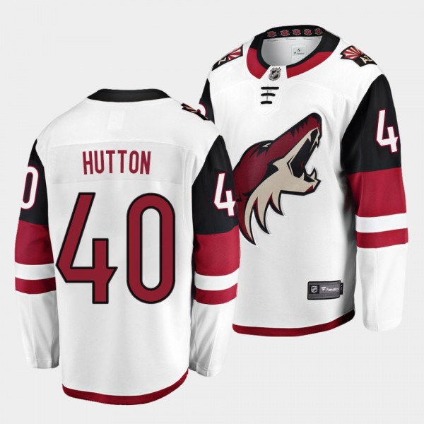 Carter Hutton #40 Coyotes 2021 Away White Jersey