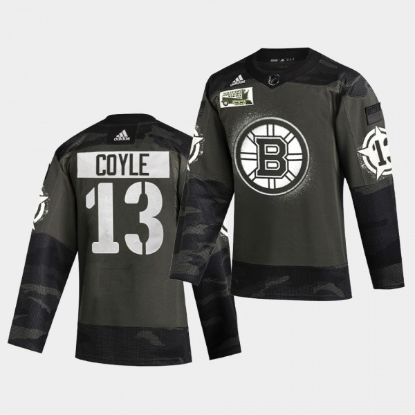 Charlie Coyle Boston Bruins 2021 Military Night Ca...