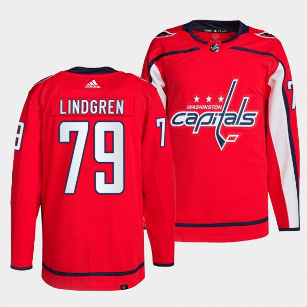 Washington Capitals Primegreen Authentic Charlie Lindgren #79 Red Jersey Home
