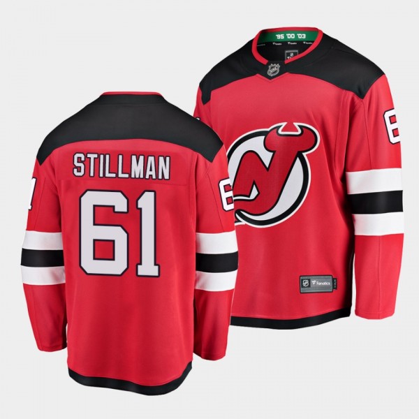 Chase Stillman New Jersey Devils 2021 NHL Draft Jersey Home Red