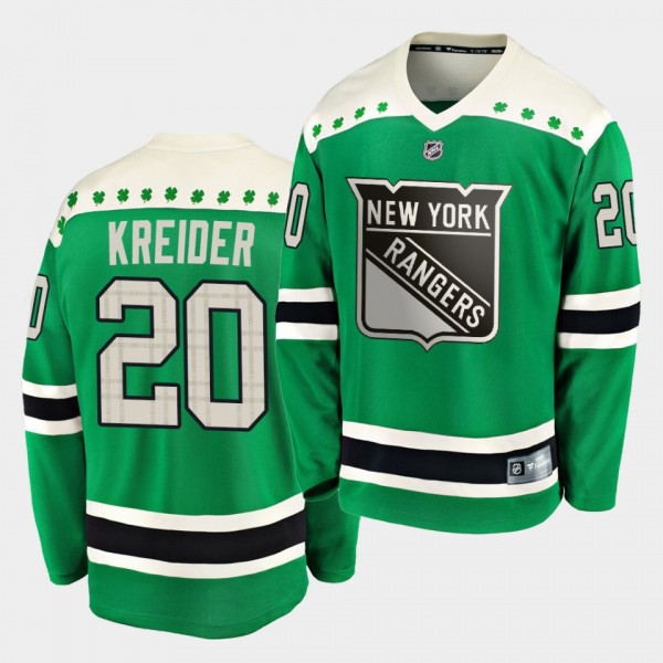 Chris Kreider New York Rangers 2020 St. Patrick's Day Replica Player Green Jersey