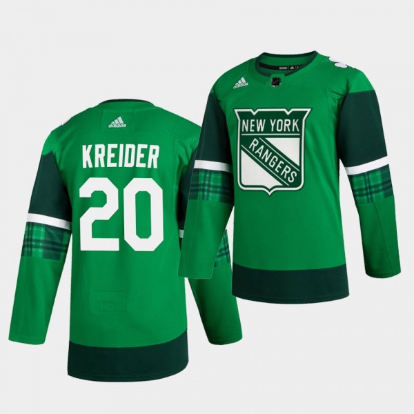 Chris Kreider Rangers 2020 St. Patrick's Day Green Authentic Player Jersey