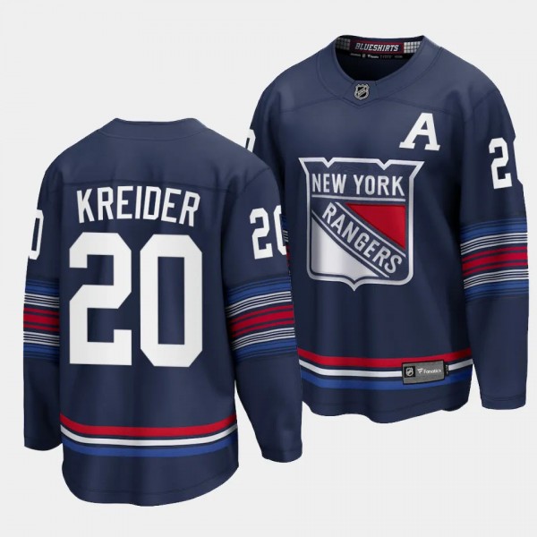New York Rangers Chris Kreider 2023-24 Alternate Navy Premier Breakaway Player Jersey Men's