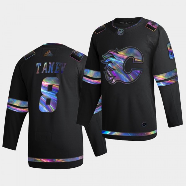 Calgary Flames Christopher tanev 2020-21 Iridescent Holographic Collection Authentic Black Jersey