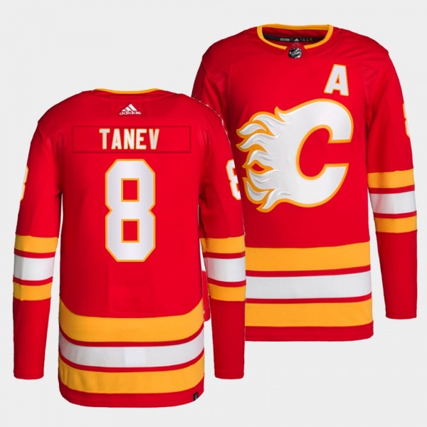 Christopher Tanev #8 Flames Home Red Jersey 2021-2...