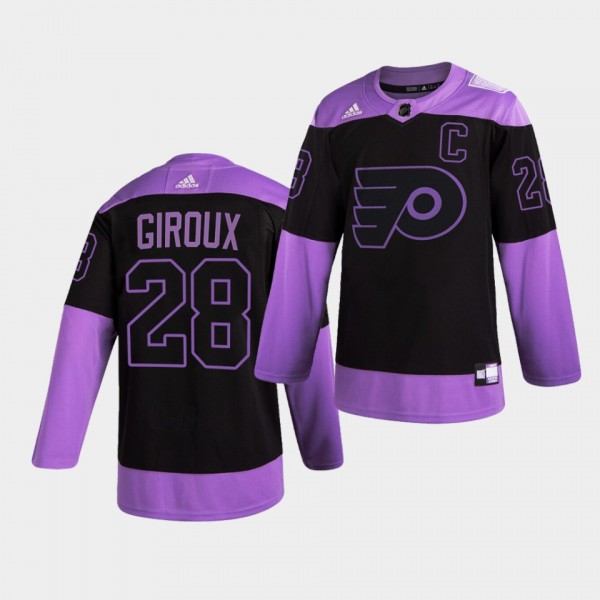 Philadelphia Flyers Claude Giroux HockeyFightsCancer Jersey Purple Authentic