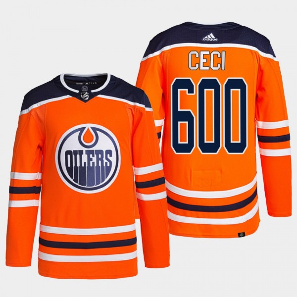 Cody Ceci Oilers #5 600 Career Games Jersey Orange...